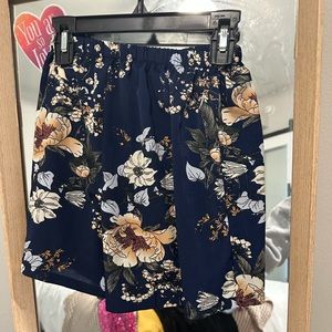 Blue floral shorts